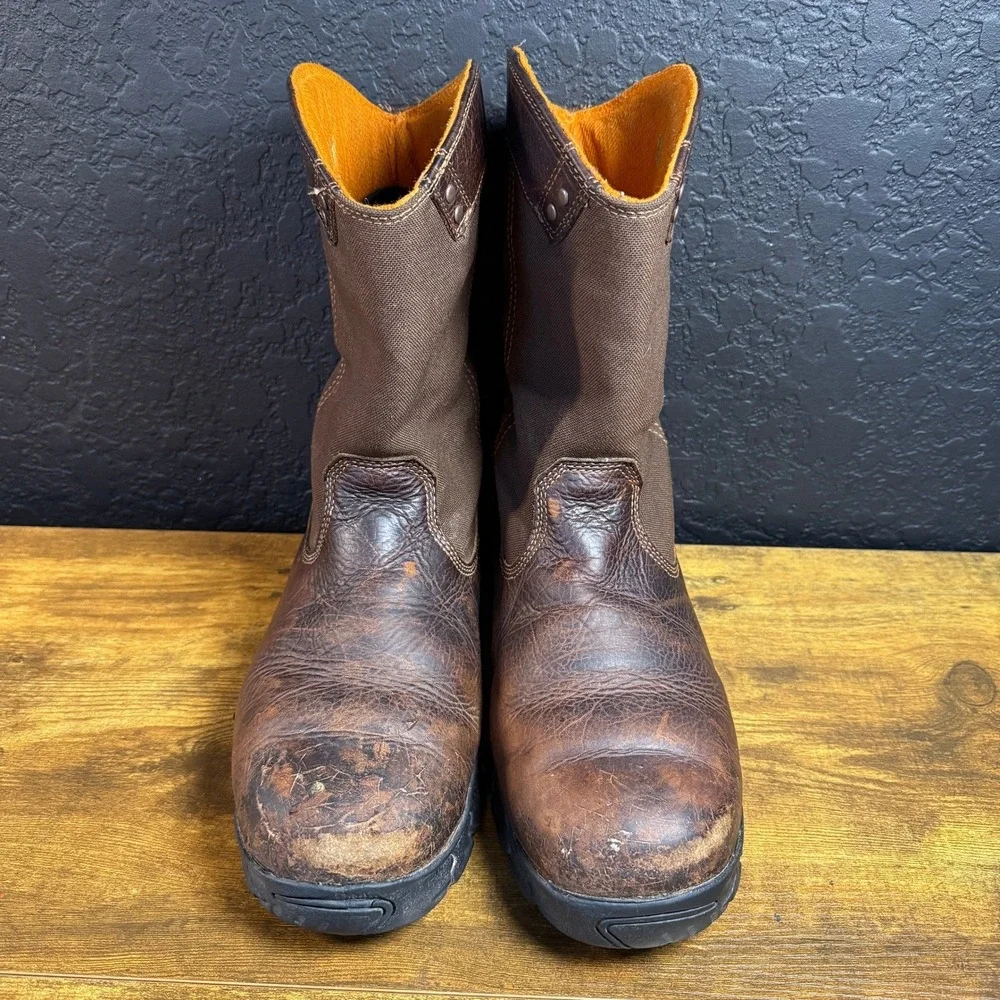 Timberland PRO PowerWelt 87559 Brown Leather Canvas‎ Safety Toe Work Boots 11M